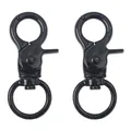 Par de cierres de langosta giratorios de aleación negra de 20mm para llaveros y bolsos - Negro