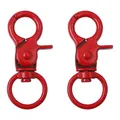 Dos mosquetones giratorios de aleación roja para llaveros y accesorios de bolsos - Rojo