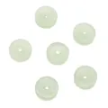 Set of 6 light green faux jade pumpkin ancient coin beads for DIY jewelry making - Light Green Center Hole Coin