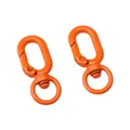 Paire de mousquetons rotatifs orange en alliage avec anneau pivotant à 360° pour porte-clés - 16x39mm 1 Pièce / Orange