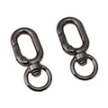 Deux mousquetons rotatifs en alliage gris foncé pour porte-clés et accessoires DIY - 16x39mm 1 Pièce / Métal canon
