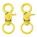 Bright yellow 20mm swivel lobster clasp made of painted alloy for DIY keychains - 2 Pieces (Approx. 20mm Wide x 44mm High) / Yellow