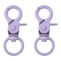 Lavender purple 20mm alloy lobster clasp swivel snap hooks for DIY keychain crafting - 2 Pieces (Approx. 20mm Wide x 44mm High) / Purple