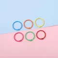Set of six macaron colored metal binder rings for DIY crafts and keychain accessories - Random Mixed Colors