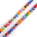 8mm colorful Millefiori glass flower beads for DIY handmade jewelry and necklaces - Round Style (Small) / 95 Pieces/Pack (Approx. 39cm)
