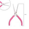 Pink handle long nose jewelry pliers 15cm size for DIY craft and beadwork - Long Needle Nose Pliers (No Teeth) / 15CM