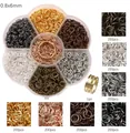 DIY jewelry making kit with 1400pcs 6mm jump rings in 7 metallic colors and open tool - Medium Jump Rings And Ring Opener Box Set