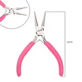 Pink handle round nose jewelry plier with 12cm scale and beadia logo engraving - Double Round Nose Pliers / 1 Piece / Hot Pink