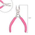 Pink handle needle-nose pliers for DIY jewelry making with 12cm length measurements - Needle Nose Pliers (No Teeth) / 1 Piece / Hot Pink
