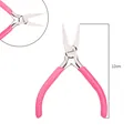 Pink 12cm needle nose jewelry pliers for DIY handmade wire wrapping and beading projects - Flat Nose Pliers (No Teeth) / 1 Piece / Hot Pink