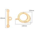 Cierre de palanca de oro de 18k con barra de 18mm y aro de 14mm para joyería - Oro 18K - Estilo Ovalado (#16)