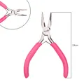 Pink 13cm long needle nose jewelry pliers with non-slip handles and smooth precision tips - Needle Nose Pliers (With Teeth) / 1 Piece / Hot Pink