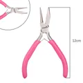 Pink handle needle nose jewelry pliers with 12cm length for DIY crafting projects - Half Round Bail Making Pliers