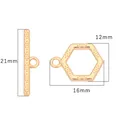 Cierre OT hexagonal dorado de 18k para creación de joyas de bricolaje 21mm - Oro 18K - Estilo Hexágono (#14)