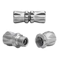 Silver stainless steel butterfly screw clasp for DIY jewelry necklace and bracelet - 11×4.5mm (10 Pieces/Pack) / White K Plated