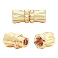Golden screw clasp jewelry connector with faceted design for DIY necklaces and bracelets - 11×4.5mm (10 Pieces/Pack) / 14KC Gold Plated