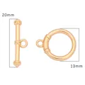 Cierre de palanca OT bañado en oro de 18k con barra en T de 20 mm y aro de 13 mm para joyas DIY - Oro 18K - Estilo Redondo Grande (#11)