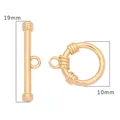 Cierre de palanca OT bañado en oro de 18k para joyería DIY con barra 19mm y aro de 10mm - Oro 18K - Estilo Redondo Pequeño (#10)