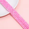 Strands of light pink seashell spacer beads with pearlescent luster for DIY jewelry - 2x4mm Hole 0.8mm 38cm Per Strand Approx 180 Beads / Rose Pink