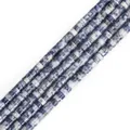 Blue sodalite cylinder stone spacer beads with natural marble texture for DIY jewelry - Sodalite Blue & White Style (#04) / Approx. 150-160 Pcs