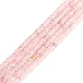 Natural translucent pink gemstone spacer beads for DIY jewelry making and bracelets - Rose Quartz Style (#05) / Approx. 150-160 Pcs