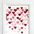 4m pink and burgundy heart garland decor for engagement or birthday party decoration - 3D Heart Style / Burgundy