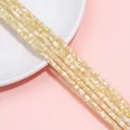 Square trochus shell spacer beads in creamy yellow for DIY jewelry making - 2x4mm Hole 0.8mm 38cm Per Strand Approx 180 Beads / Khaki