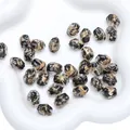 Irregular black glass beads with gold foil texture for DIY jewelry making sets - 10x14mm (1 Piece/Pack) / Black