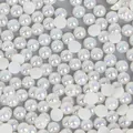 Flatback white iridescent AB faux pearls for DIY crafts and nail art decoration - 3mm / Pack of 1000 / Beige