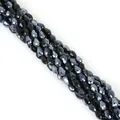 Faceted teardrop glass beads in shiny black and metallic silver finish for jewelry making - 5x7mm 1 Strand/Pack (Approx. 65 Pieces) / Gun Black Plated