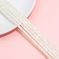 Polished cube-shaped shell beads in cream white with pearlescent finish for DIY jewelry - 2x4mm Hole 0.8mm 38cm Per Strand Approx 180 Beads / Beige
