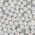 Flatback half round AB creamy white imitation pearls for DIY jewelry and crafts - 8mm / 300pcs / Beige
