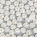 Flatback white AB half round pearls for DIY hair accessories and craft jewelry decoration - 10mm / 150pcs / Beige