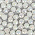 Flatback iridescent ivory white half round faux pearls for DIY craft and hair accessories - 12mm / 100pcs Pack / Beige