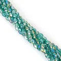 Perle di vetro a goccia sfaccettate 5x7mm blu acqua con finitura cangiante AB - 5x7mm 1 Filo/Confezione (Circa 65 Pezzi) / Verde Pavone AB