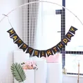 Detail of Happy Birthday black swallowtail paper banner with golden foil lettering - Small (15*12CM) / Black