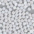 Flatback half round iridescent AB faux pearls for DIY jewelry and nail art crafts - 4mm / Pack of 1000 / White