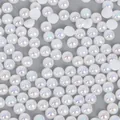 Flatback half round faux pearls with AB iridescent finish for DIY crafts and nail art - 6mm / 400 Pieces/Pack / White