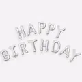 16-inch silver foil HAPPY BIRTHDAY balloon set for festive party decorations - Silver Style