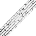 DIY jewelry beads with natural white turquoise marble texture in cylindrical spacer shape - White Turquoise Texture Style (#23) / Approx. 150-160 Pcs