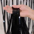 Shiny black metallic fringe curtain background for birthday party wall decoration - Black