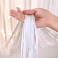 White gradient rain silk fringe curtain for wedding party backdrop wall decoration - White