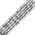 Green and white moss agate natural stone cylinder spacer beads for DIY jewelry making - Moss Agate Style (#27) / Approx. 150-160 Pcs