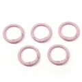 Cinque anelli a molla in lega rosa opaco a forma di C per gioielli fai-da-te e portachiavi - 5 Pezzi/Confezione (Diametro 23,5 mm) / Rosa Chiaro