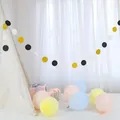Detail of gold glitter, black and white paper circle garland for party backdrop decor - Circle Black White Gold Glitter