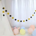 Detail of gold glitter and black paper circle garland for party background decoration - Circle Gold Black