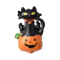 Globo de papel de aluminio para Halloween con gato negro de dibujos sobre calabaza - Mini Calabaza Gato Negro