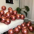 10-inch round rose gold metallic latex balloons for wedding and birthday party decor - Metallic Red