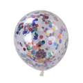 Globo de látex transparente de 12 pulgadas con confeti redondo de colores para fiestas - Multicolor
