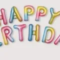 Rainbow gradient Happy Birthday foil balloon set for party scene decoration - Iridescent Gradient Style